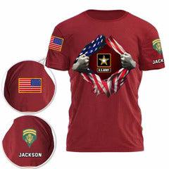 Personalized 3D Military Rank Tribute Shirts For Veterans – Unique Custom Gifts Celebrating Service And Sacrifice